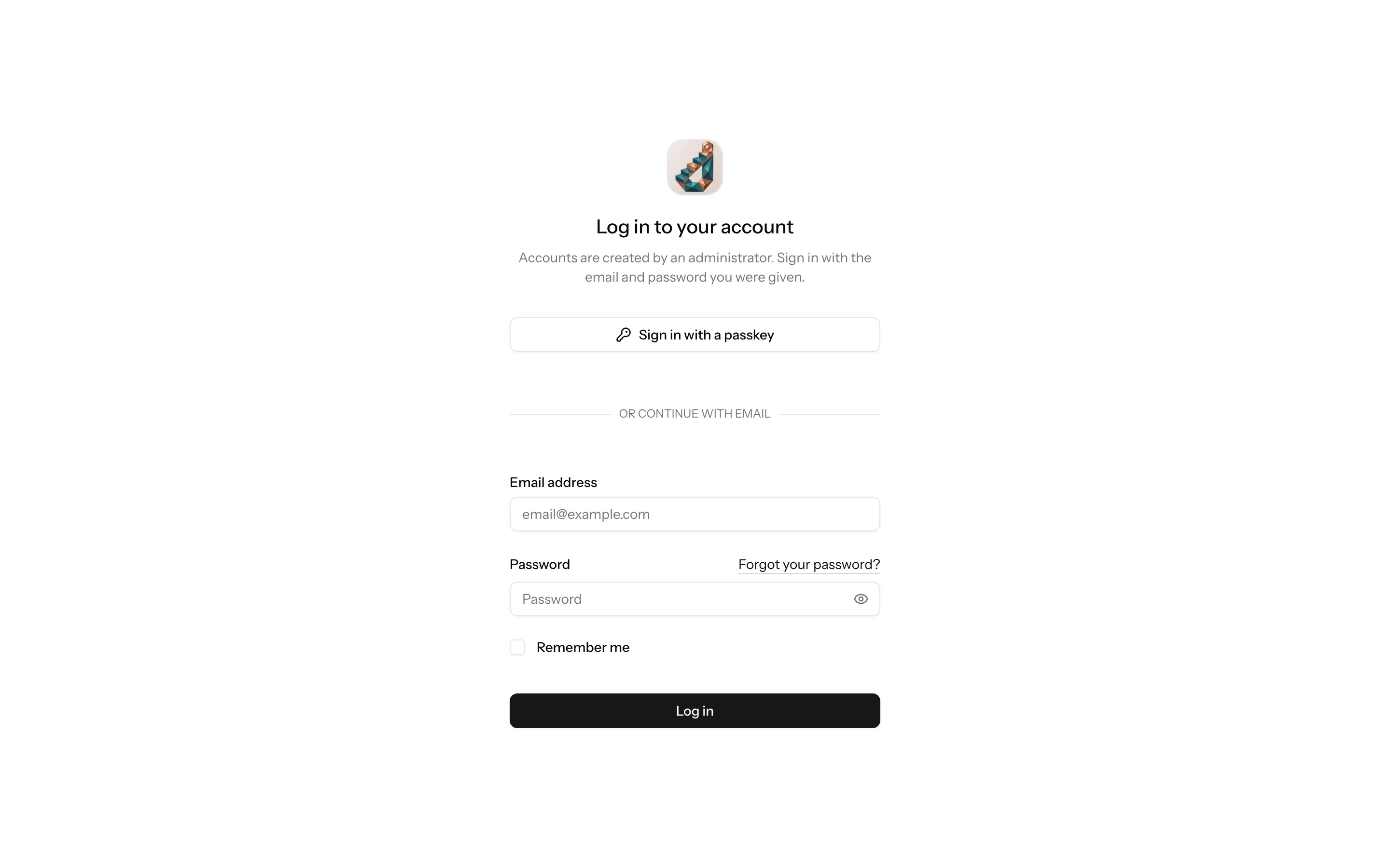 The AtheerJobs sign-in page with email, password and a passkey option.
